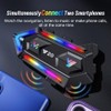 WNJACO Motorcycle Helmet Bluetooth Headset, Cool RGB Dazzling Lights Motorbike