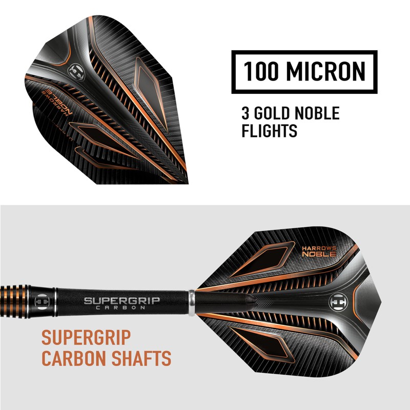 Harrows Noble 90% Tungsten Steel Tip Darts Set 22g, 23g,