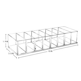 Grestar 8 Compartments Detachable Makeup Organizer, Acrylic Cosmetic Storage Jewelry Display Boxes, Clear Drawer Organizers Case for Dresser Vanity Bathroom