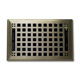 2 x 10 Steel Artisan Vent Cover - Antique Brass (Overall: 3.625 x 11.375)
