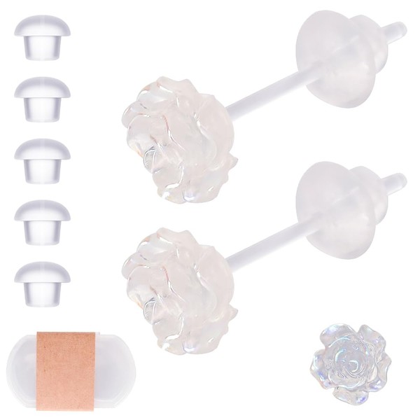 BIG masow Transparent Earrings, Resin, For Cartilage, Hole Keep, For