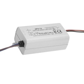 WITTKOWARE APV-12-12 IP42 Constant Voltage LED Driver (DC Power Supply), with Connection Cables, LxWxH: 77x40x30mm, Output: 12V/DC, Max. 1A (12W)