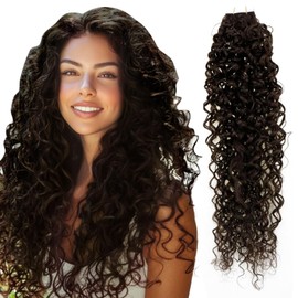 RUNATURE Curly Tape in Hair Extensions Human Hair Natural Curly Tape in Human Hair Extensions Darkest Brown Human Hair Extensions Tape in Natural Wave Real Human Hair Double Sided 22 Inch 50g 20pcs