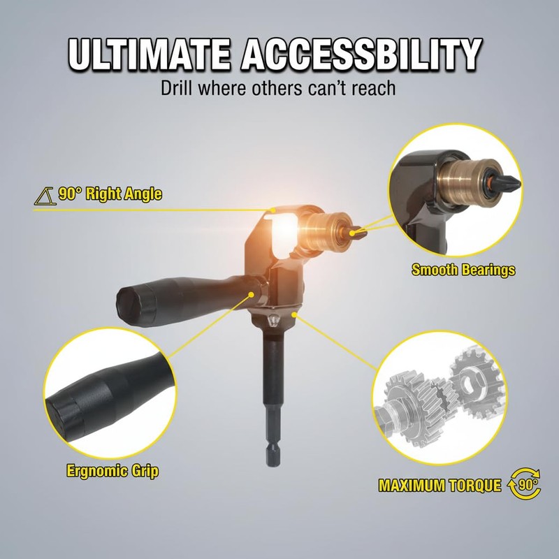 "90 Degree Magnetic Drill Bit Extension ， Right Angle Adapter