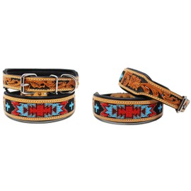 Small 13- 17 Dog Puppy Collar Cow Leather Adjustable Padded Canine 6061                                                                               