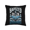 Baptized in 2024 Shirt Bible Verse for Christian Baptism Throw