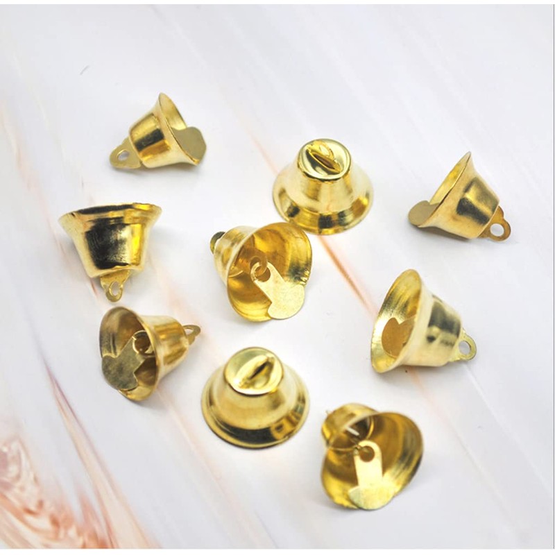 Tinwai Bells Gold Hanging Ornaments for Christmas Crafts, 30 Pieces,