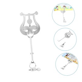 Totority 5pcs Piccolo Lyre Music Clip Adjustable Portable Music Holder for Marching Band Silver Secure Clamp for for Travel and Practice