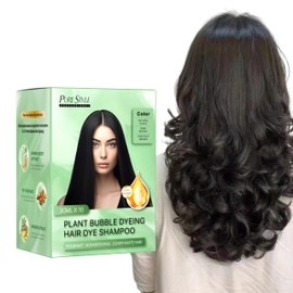 ysnstyle PURESTYLE Plant-Based Bubble Hair Dye Shampoo 3 in 1 for Women/Men, Herbal Natural Hair Color Dye - Ammonia-Free, 30ml x 10 Packets (DARK BROWN) (DARK BROWN)