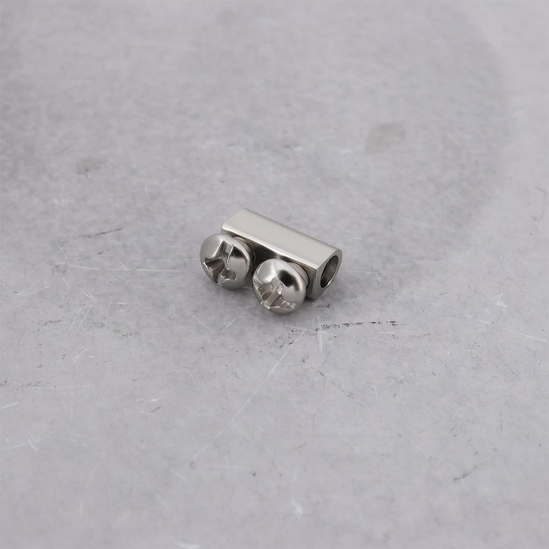 VGOL 50 Packs M3 Double Hole Wire Rope Clamps 10x5mm,