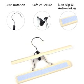 Buyoget Hair Extensions Holder with Storage Bag 2PCS Beige & Beige Wood Metal Hair Extension Hanger Holder for Styling Braiding Washing