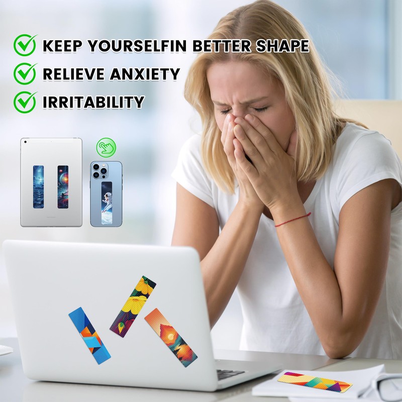 48pcs Calm Strips，Sensory Stickers，Anxiety Relief Items，fidgets，Sensory Strips，Classroom Sensory Must Haves，Tactile