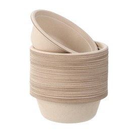 BUCOMTU Pack of 50 500 ml Disposable Paper Bowls, Environmentally Friendly Disposable Soup Bowls, Paper Bowls, Biodegradable and Compostable, Perfect for Party and Picnics, Disposable Tableware