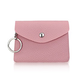WishLotus Coin Purse, Soft Women Wallet with Key Chain,Change Purse for Change Coin Key, Coin Pouch for Women Girl Female Friends (Pink)