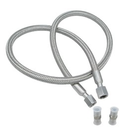 1/4" Stainless Steel PTFE Reinforced Hose, 1/4" NPT male, 40" Length, 870PSI, -40°F to 400°F