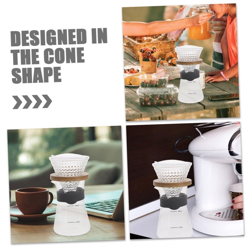 KICHOUSE 100Pcs Coffee Cone Filters Cone Shaped Paper Filters for