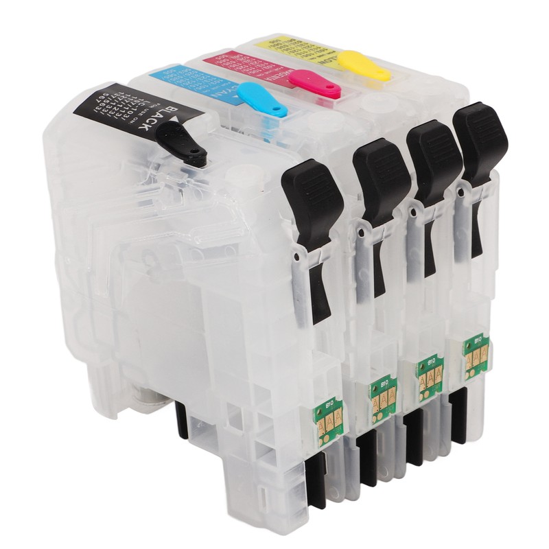 Ink Cartridges Compatible Refill Replacement With Permanent Chip 4 Colors