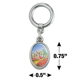 GRAPHICS & MORE The Wizard of Oz Ruby Slippers Logo Shoe Sneaker Shoelace Oval Charm Jewelry