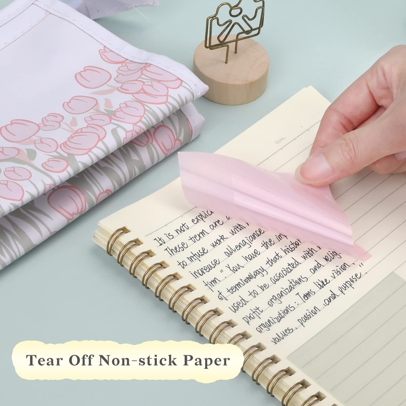 Temiary 6Pads Transparent Sticky Notes, Clear Sticky Note Waterproof See