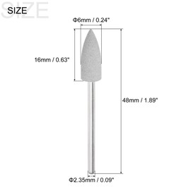 sourcing map Pack of 6 150 Grit Whetstone 1/4 Inch Shank 1/9 Inch Diameter Pointed Sanding and Polishing Heads for Deburring Buffing