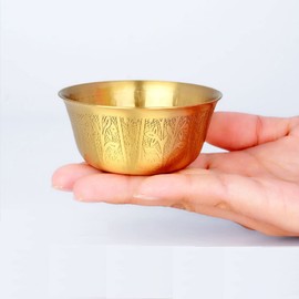 Nwsrayu 3 inch Copper Offering Bowl Tibetan Bowl Holy Water Bowl Yoga Meditation Bowl Buddha Worship, Altar use, Ritual use,Incense Burner, smudging Bowl