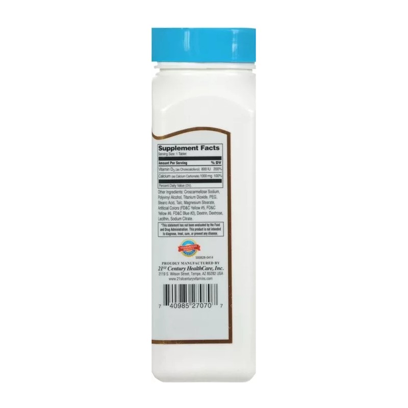 21st Century Calcium 1000mg + D Tablets 90ct