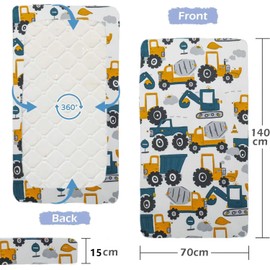 Baby Cot Bed Fitted Sheets 140 x 70 100% Cotton - Hypoallergenic Toddler Bed Sheet Fully Elasticated Skirt Breathable Easy Care - Junior Bed sheets