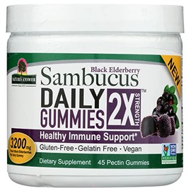 Nature's Answer Sambucus Daily Gummies | 2X More Elderberry 3200 mg Concentration | Alcohol-Free, Gluten-Free, Gelatin-Free, Vegan, Non-GMO & No Preservatives | (45 Count (Pack of 1)
