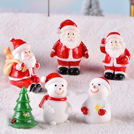 GALPADA Miniature Christmas Figurines 12pcs Miniature Christmas Figurines Santa Claus Figurines Mini Garden Christmas Landscape Ornaments (Mixed Style) Santa Claus Figurines