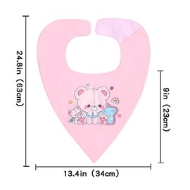 Landofgenie Adult Bibs for Women Men Large Bibs Set With Adjustable Hook-and-Loop Fastener Closure Washable Reusable 2 Pack - Pink+Pink