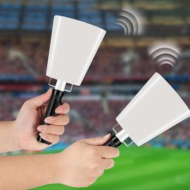 Btuty Cow Bell 10 Inch Cowbell with Handle Noise Makers Cowbell Instrument for Football Games Ranch Sports Events Party Concert Cow Bell (White)