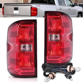 Factory Style Tail Light Assembly Compatible With 2014-2019 Chevy Silverado 1500/ 2500HD/ 3500HD, For 2015-2019 GMC Sierra 3500HD Taillights Brake Signal Assembly with Bulb and Harness