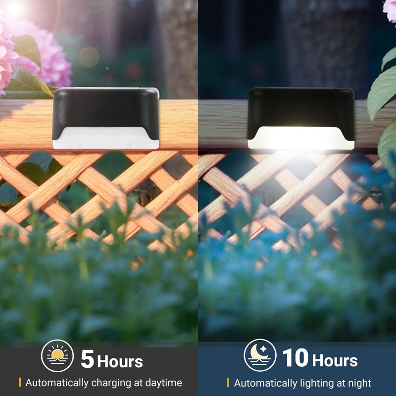 Solpex Solpex Solar Deck Lights, 8 Pack Solar Step Lights