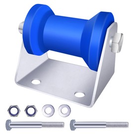 XIANGZI Blue 4inch Keel Roller Assembly Kit for Boat Trailers Roller and Bracket and Mounting Bolts, Silver, Galvanized Steel