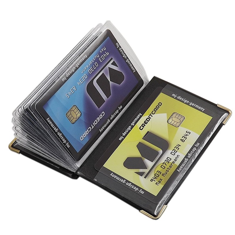 myledershop MJ-Design-Germany Credit Card Holder with 12 Compartments Made in