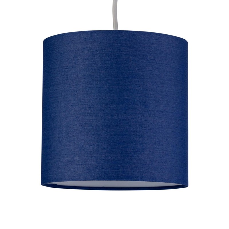 firstchoicelighting Set of 2 Navy Blue Cotton Fabric Table Lamp