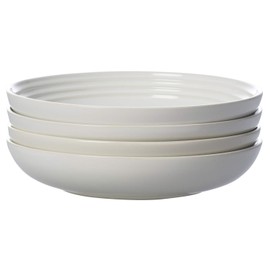 Le Creuset Stoneware Set of 4 Pasta Bowls, 8.5" each, White