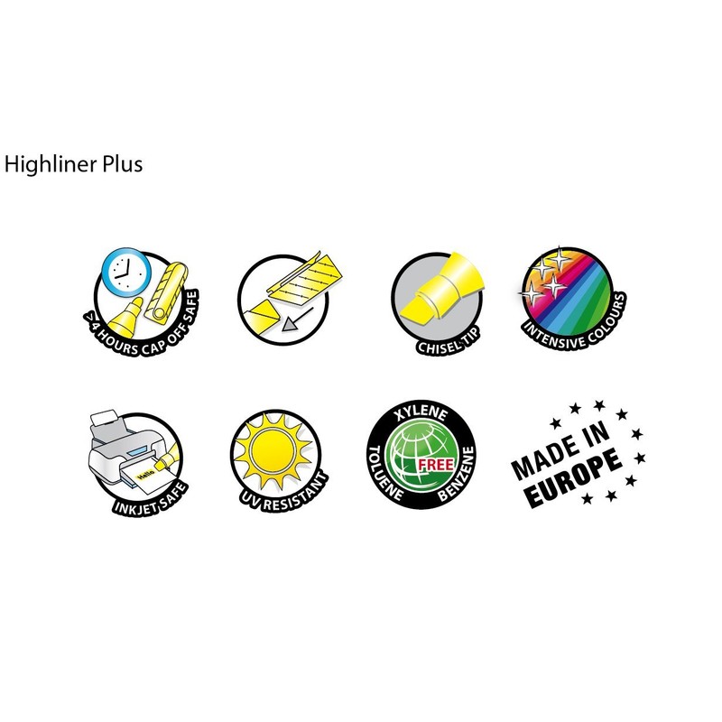 Kores - High Liner Plus: Fluorescent Highlighter Pens, Chisel Tip