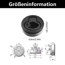 beejune Pack of 3 Push Lock Motorhome, Camping Drawer Closure, Motorhome Drawer Lock, Pushlocks Camper, with Keys, for Motorhome Camper Expansion Pressure Lock (Black)
