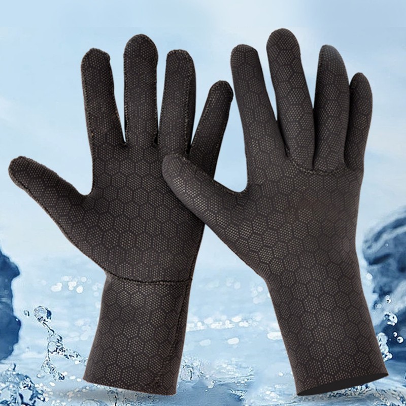 1 Pair Diving Gloves Warm Cold Proof Prevent Slip 3mm