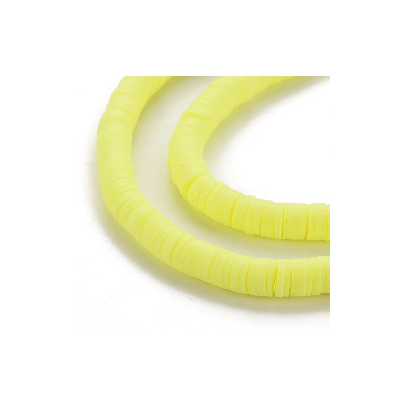 Handmade Polymer Clay Heishi Beads 6mm x 1mm ? Yellow