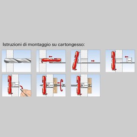 Fischer 540178 Dowel Duotec with Countersunk Screw, Grey/Red, Set of 25 Pieces