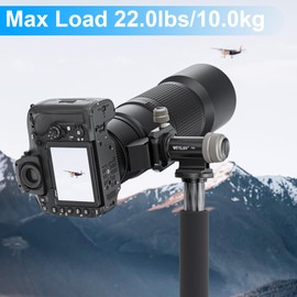 WEYLLAN MonoGimbal Head, Professional Gimbal Head, CNC All Metal Side Saddle Gimbal Tilt Head with Arca Swiss Quick Release Plate, for Camera Tripod Monopod Long Telephoto Lenses, Max Load 22lbs/10kg