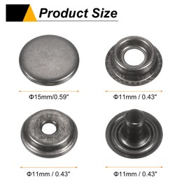HARFINGTON 30 Sets Press-Stud Cap Buttons 15mm Metal Snap Fastener Alloy Sew-on Snap Buttons for Bags Leathers Marine Boats Canvas, Gun