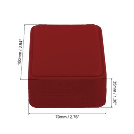 PATIKIL Velvet Necklace Box, Single Slot Vintage Jewelry Holder for Wedding Engagement Proposal Ceremony Anniversary Style 2, Dark Red