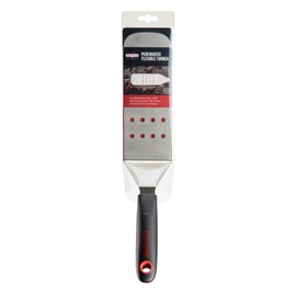 Chef Master 90285 High Heat Perforated Flexible Turner Spatula, 7.6" x 2.87" Blade | Heat Resistant Handle | Slip Resistant Grip | Dishwasher Safe