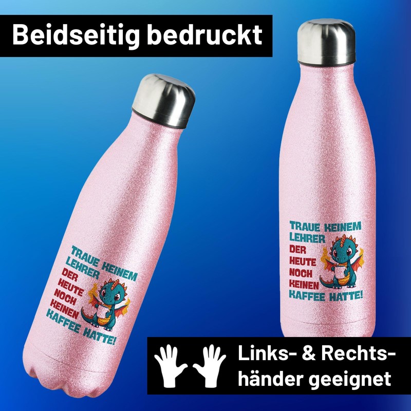 Huuraa Water Bottle Teacher Trust No Coffee Had Gift 500