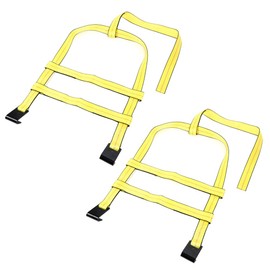 SCITOO Car Tire Basket Straps Yellow Adjustable Wheel Net with Flat Hooks Fits Tow Dolly, 1 Set