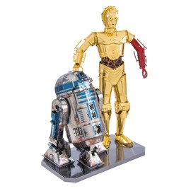 Metal Earth C-3PO and R2D2 Deluxe Model Kit Set - Colored Metal
