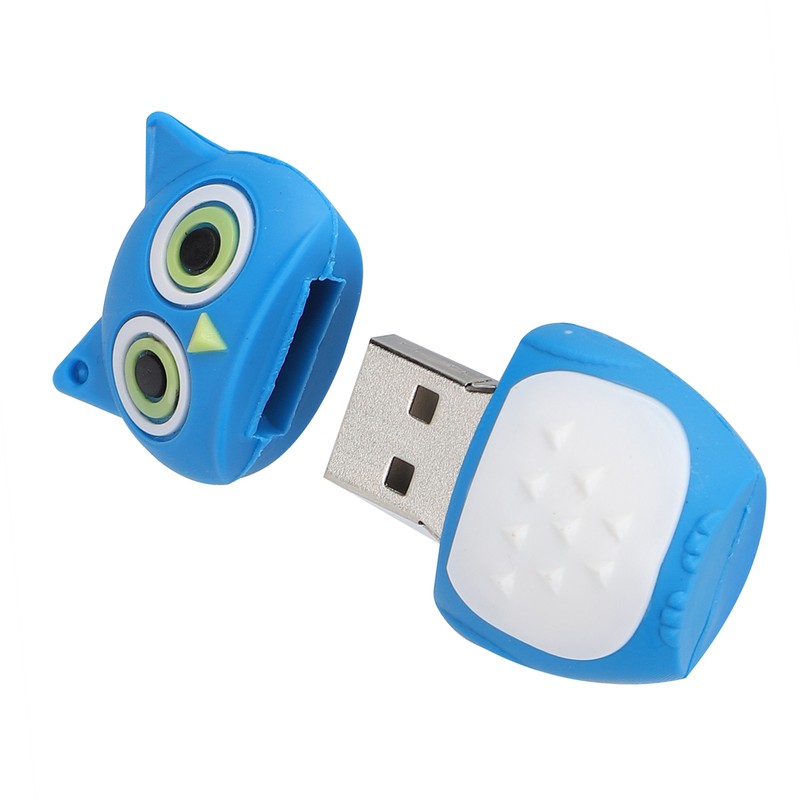 Cartoon U Disk Blue Owl Appearance High Speed Bulk Storage